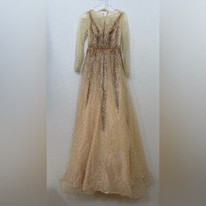 Elegant Gold Evening Gown